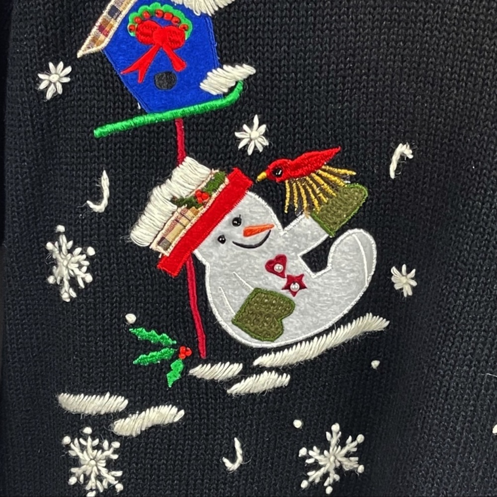 Through The Country Door Ugly Christmas Snowman Sweater XL Crewneck Black - Picture 4 of 9